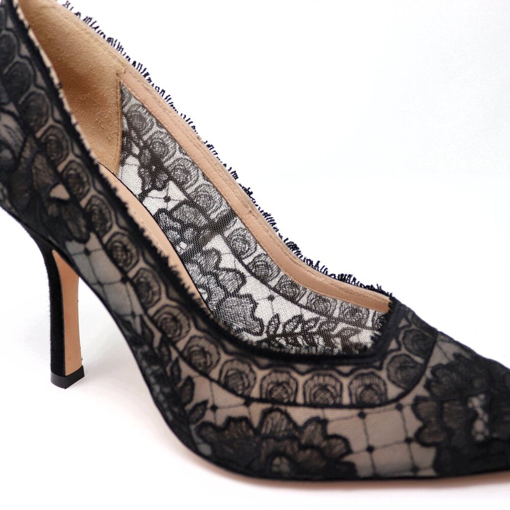 Christian Dior 37.5 Capture Illusion Roses Lace Ember Black Stiletto Heels - Picture 13 of 16